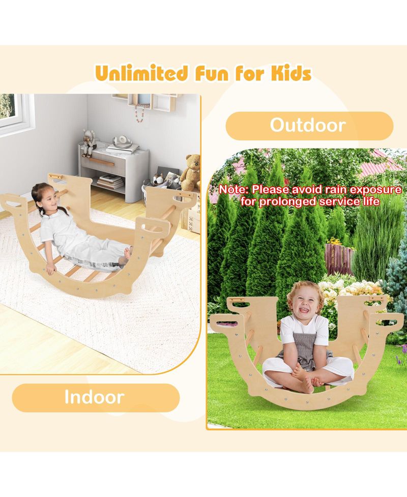 Kids 8-in-1 Montessori Climbing Arch with Sensory Table and Collapsible Storage Bin, Ages 3+