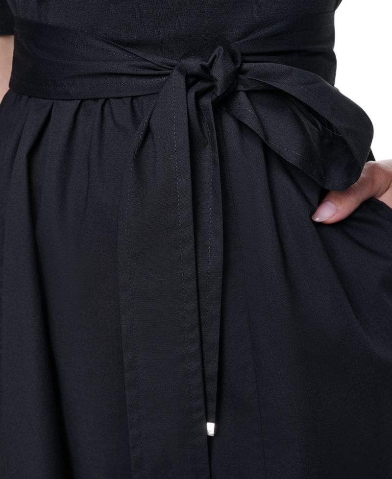 Women's Collared Short-Sleeve Shirt-Dress