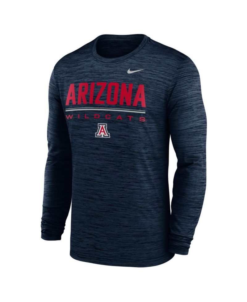 Men's Navy Arizona Wildcats Sideline Velocity Dri-FIT Long Sleeve T-Shirt