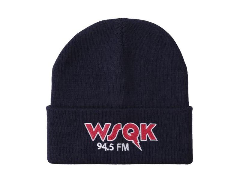 Men's WSQK Embroidery Navy Acrylic Yarn Standard Cuff Beanie