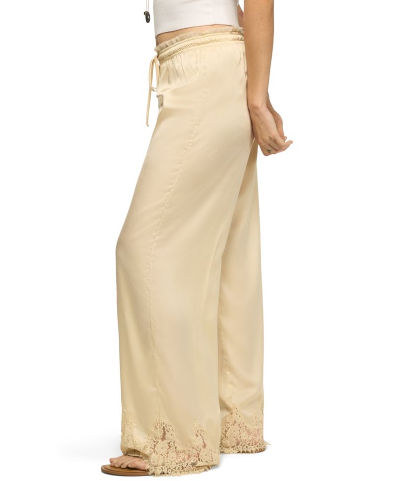 Women's Pull-On Wide-Leg Lace Trim Pants