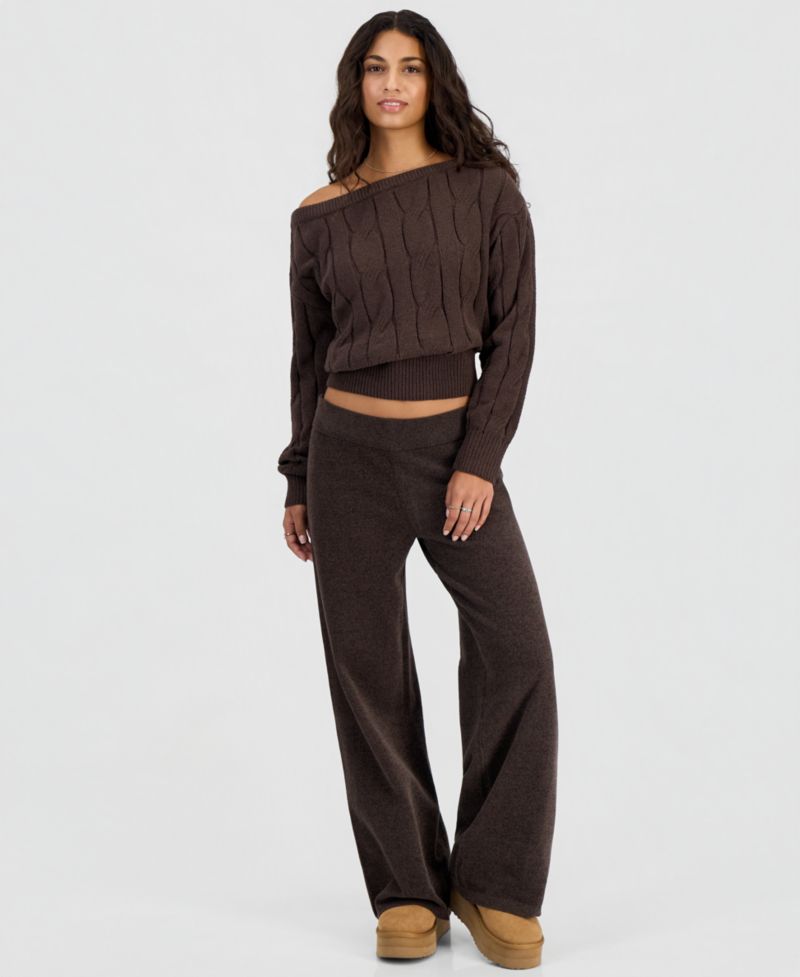 Women's Chenille Pull-On Wide-Leg Pants