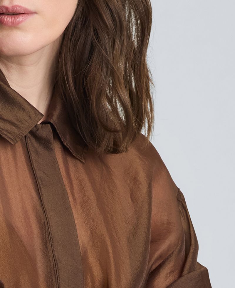 Women's Cinch Waist Sheer Shacket