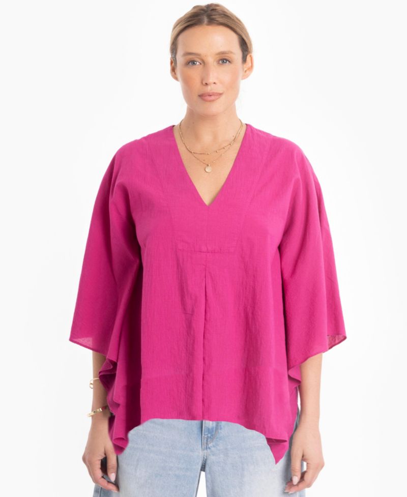 Women's Ocean+Main Butterfly Sleeve Cotton Caftan Top