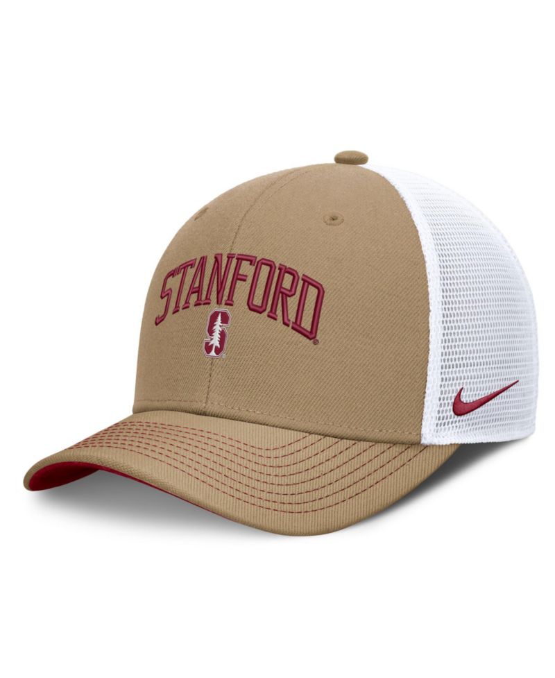 Men's and Women's Beige/Cardinal Stanford Cardinal Primetime Arched Trucker Adjustable Hat