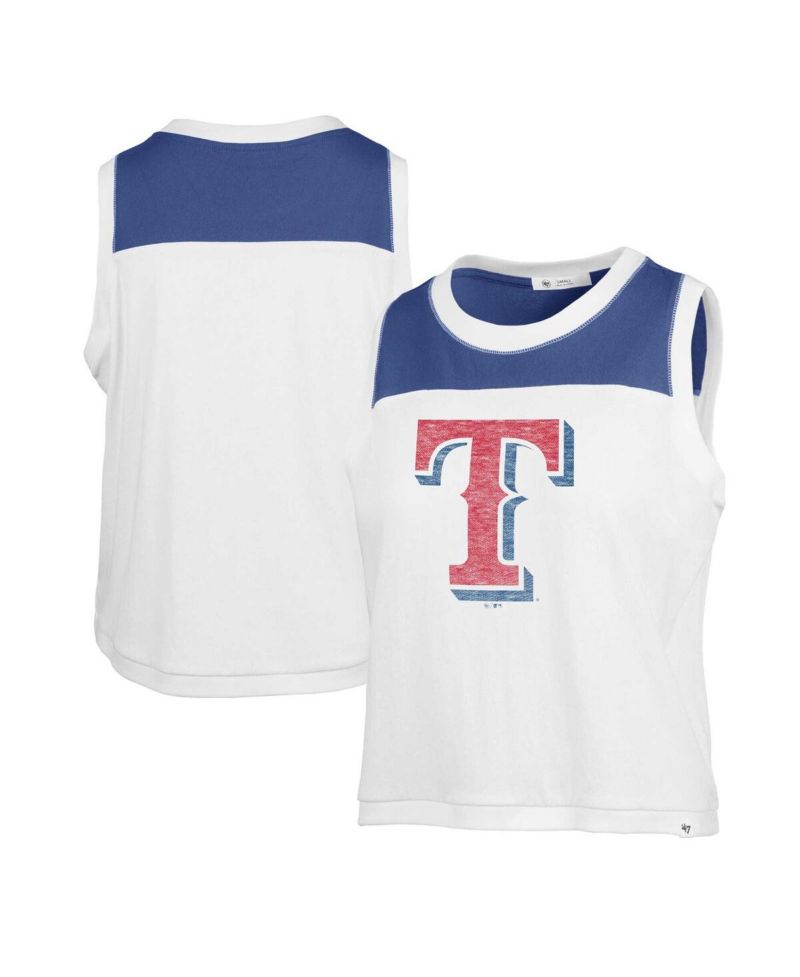 Women's White Texas Rangers Premier Zoey Waist Length Tank Top