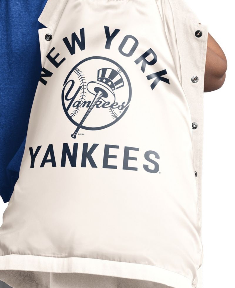 Women's Cream New York Yankees Cooperstown First Down Full-Snap Coaches Jacket