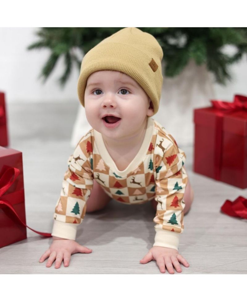 Baby Boys Cabin Christmas Long Sleeve Romper