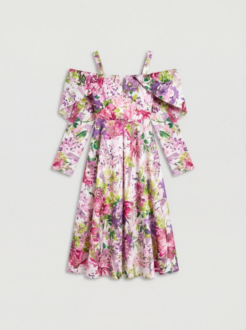 Women's Organza Bardot Midi Dress