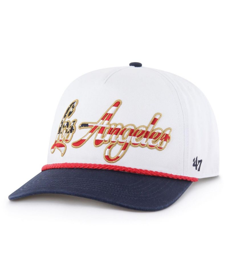 Men's White Los Angeles Chargers Patriotic Overhand Hitch Adjustable Hat