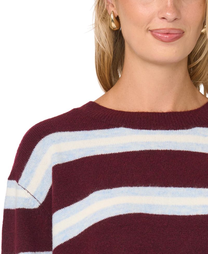 Women's Striped Loose Crewneck Sweater