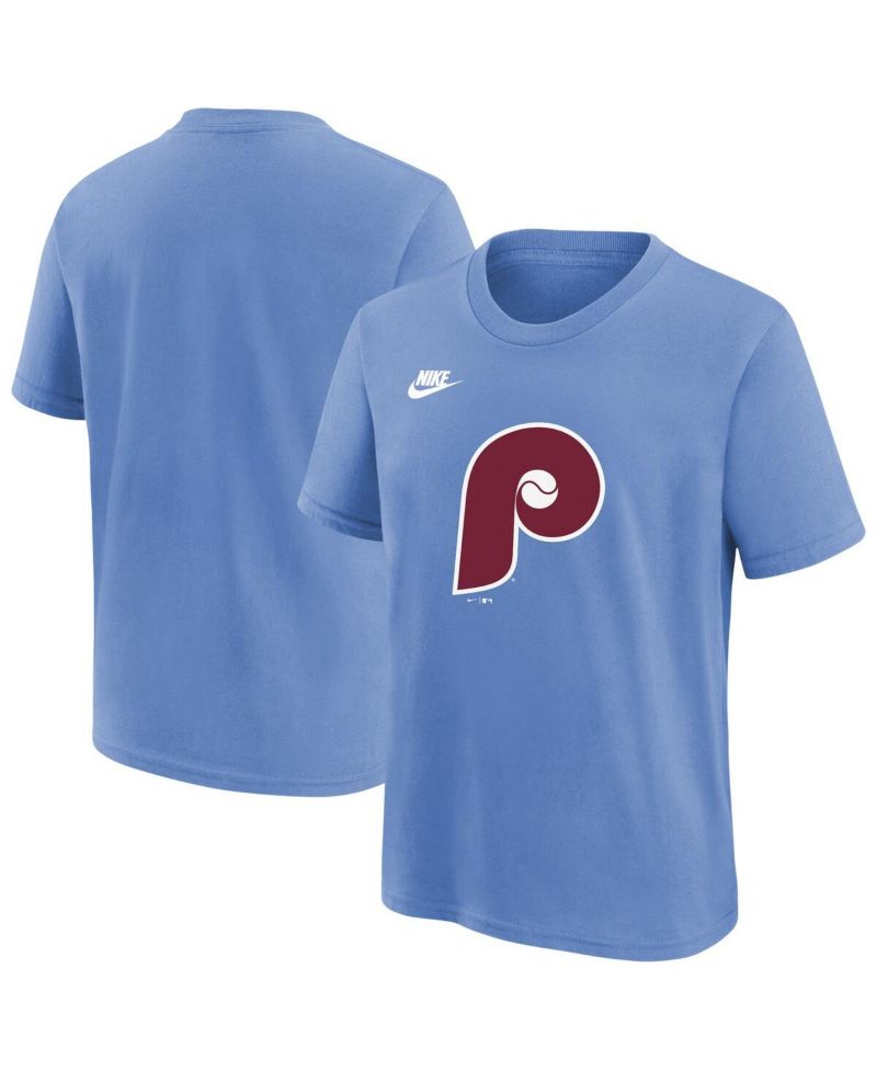 Big Boys and Girls Light Blue Philadelphia Phillies Cooperstown Collection Team Logo T-Shirt