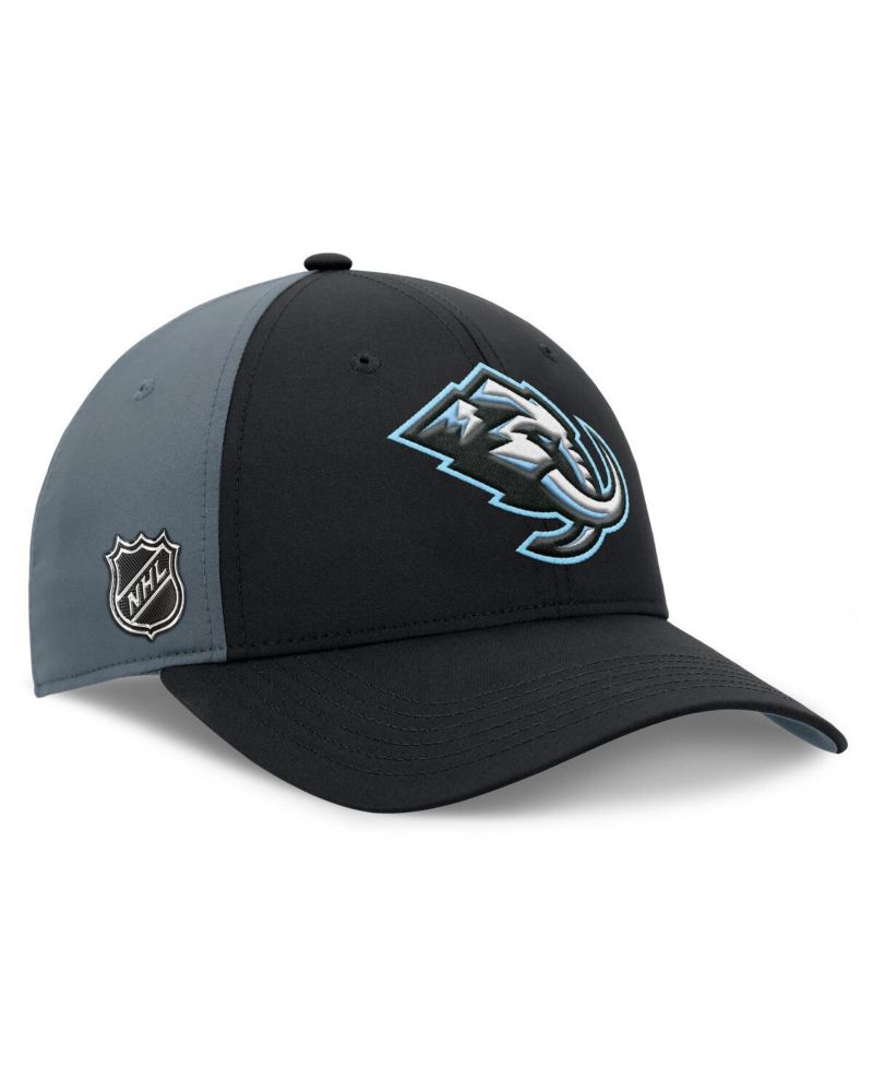 Men's Black/Charcoal Utah Mammoth Primary Logo Adjustable Hat