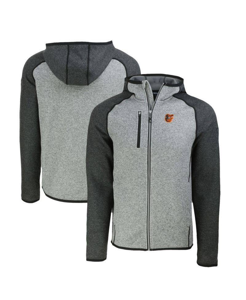 Men's Heather Charcoal/Heather Gray Baltimore Orioles Mainsail Full-Zip Hooded Jacket