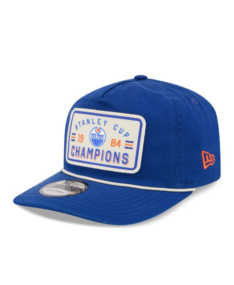 Men's Royal Edmonton Oilers Throwback Stanley Cup Champions Side Patch 19TWENTY Adjustable Hat
