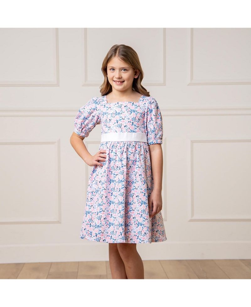 Toddler Girls Hope and Henry Short Sleeve Puff Sleeve Party Dress