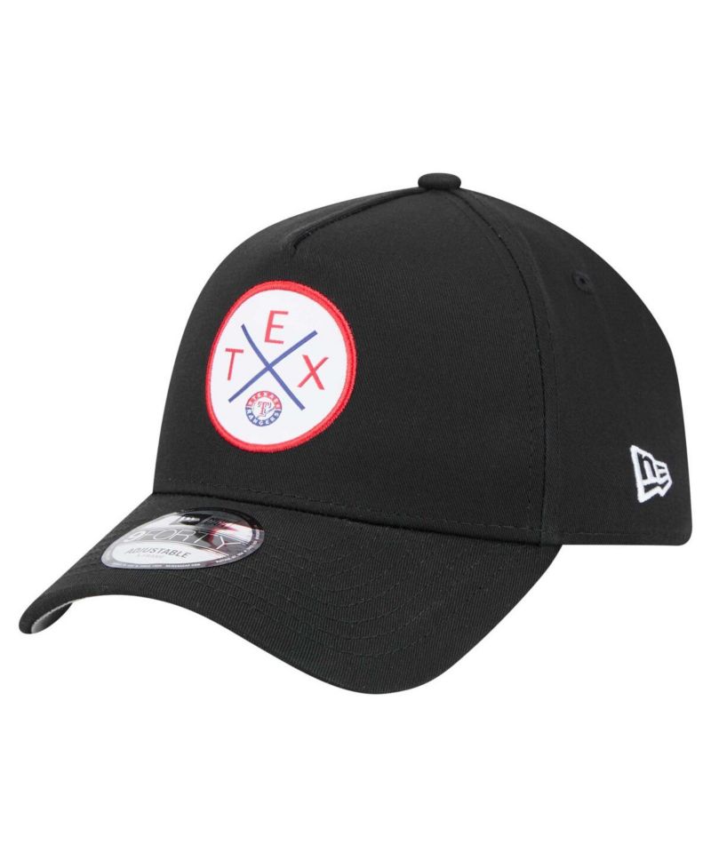 Men's Black Texas Rangers 9FORTY A-Frame Adjustable Hat