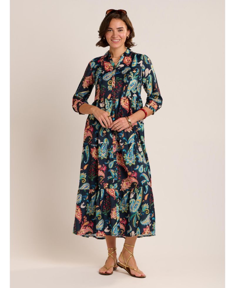 Women's Estrella Sculpted Collar Maxi Dress