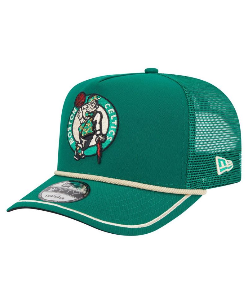 Men's Kelly Green Boston Celtics Vintage Team Rope A-Frame 9FIFTY Snapback Hat