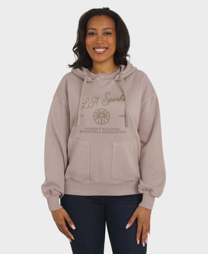 Women's Tan Los Angeles Sparks Washed Pullover Crewdie