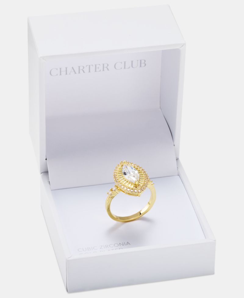 Cubic Zirconia Textured Ring