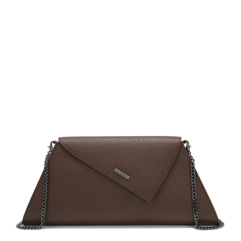 Women's Saffiano Leather Envelope Clutch Purse Crossbody Shoulder Evening Bag Elegant Handbag with Chain Strap