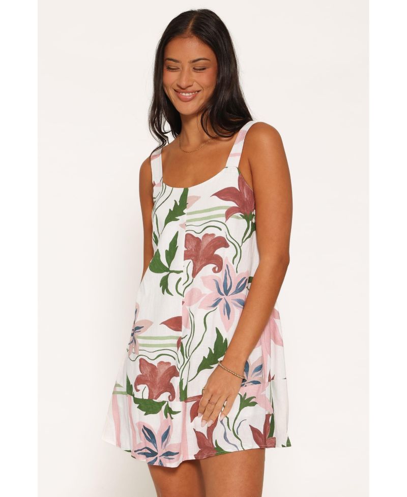 Women's Farlie Square-Neckline Floral-Print Sleeveless Mini Dress