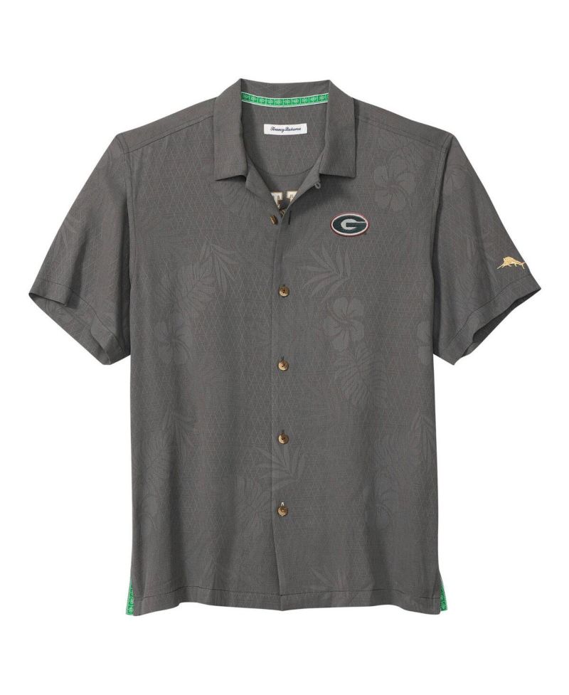 Men's Gray Georgia Bulldogs Catch of the Day Camp IslandZone Button-Up Shirt