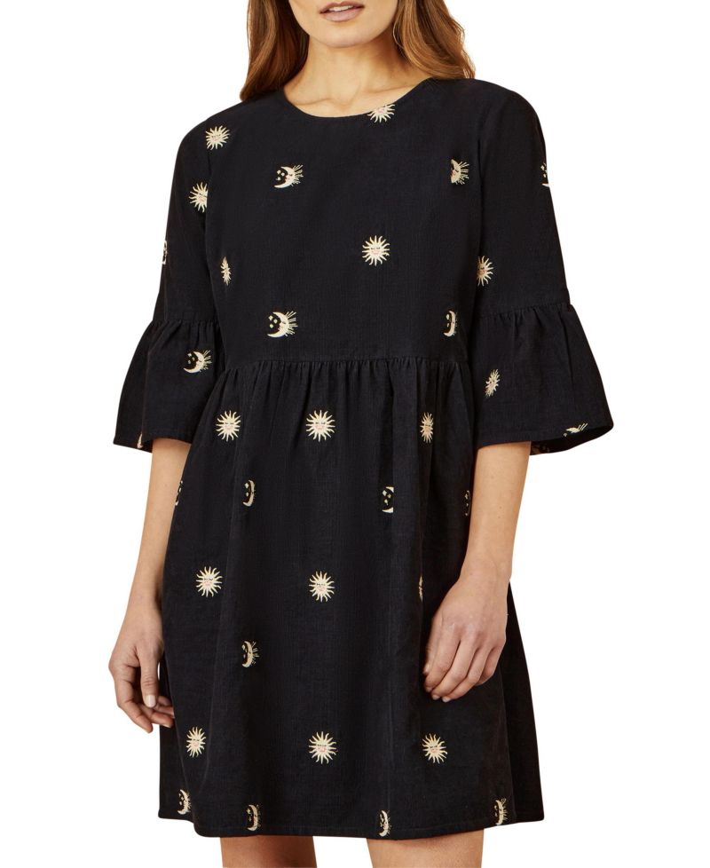 Women's Cosmic Embroidered Cord Mini Dress