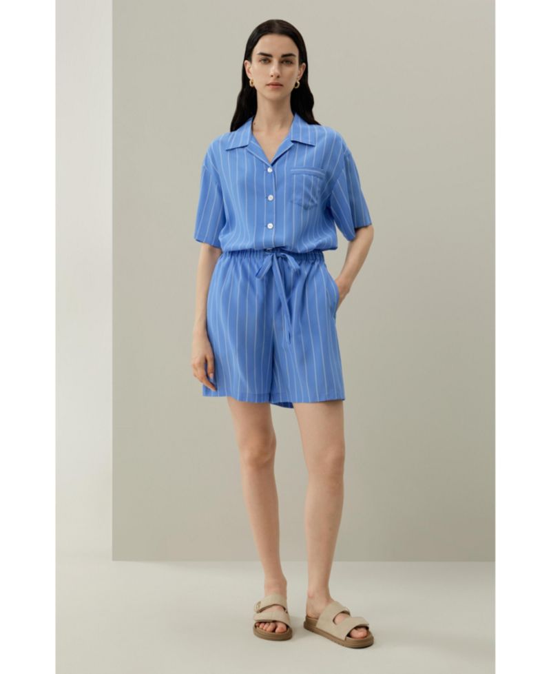 Women's Amalfi Striped Cuban Collar Shirt