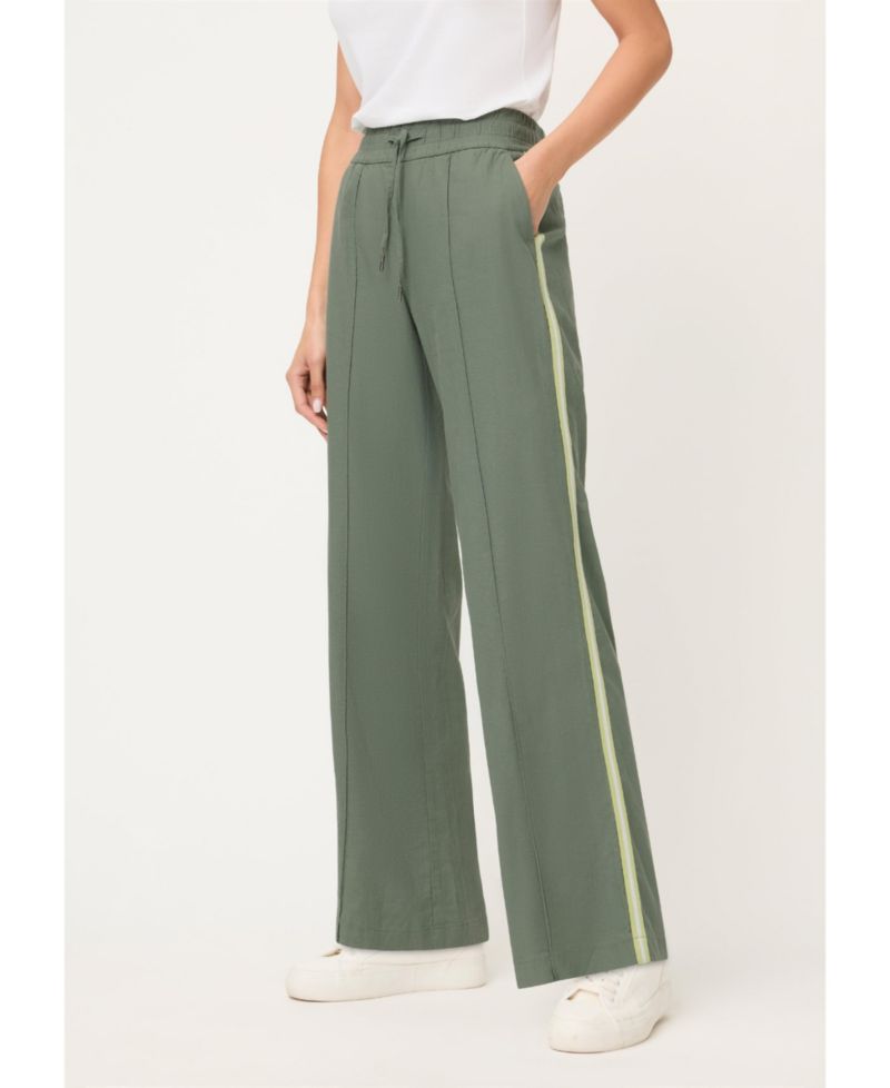 Womens Drawstring Side Stripe Pant