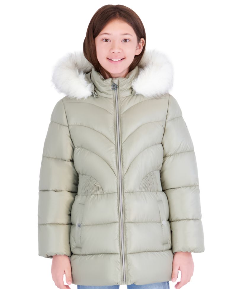Girls' 7-16 Heavy Weight Stadium Length Hooded Jacket