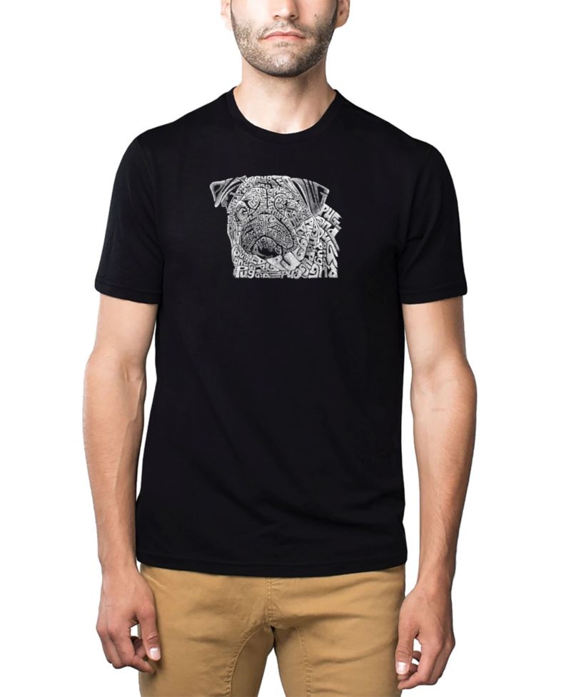 Men's Cotton/Poly Blend Word Art T-Shirt - Pug Face