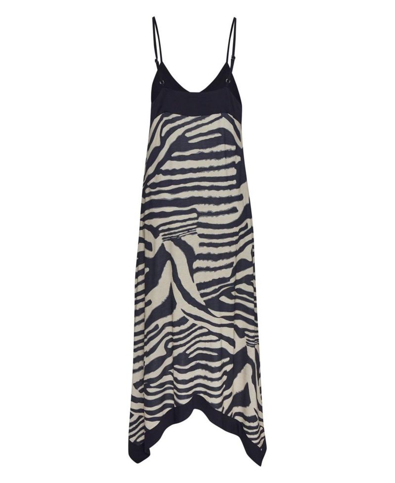 Women's Color-Block Deep V-Neckline Animal-Print Midi Dress
