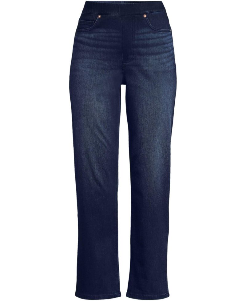 Women's Starfish High Rise Knit Denim Straight Crop Jeans