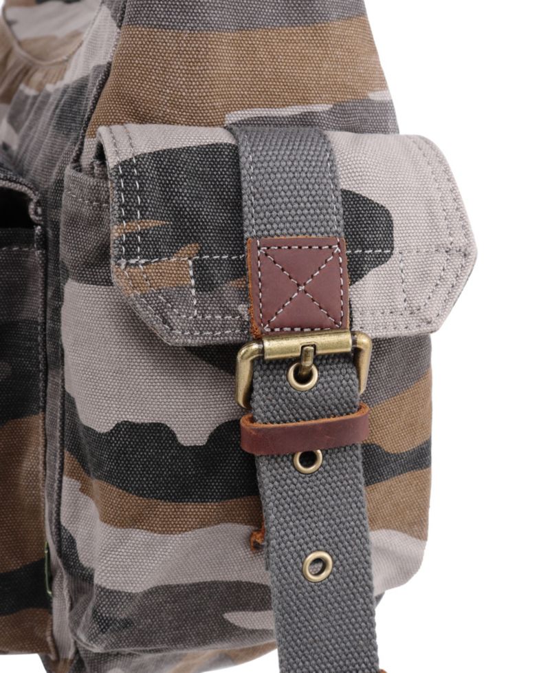 Camo Canvas Messenger Bag