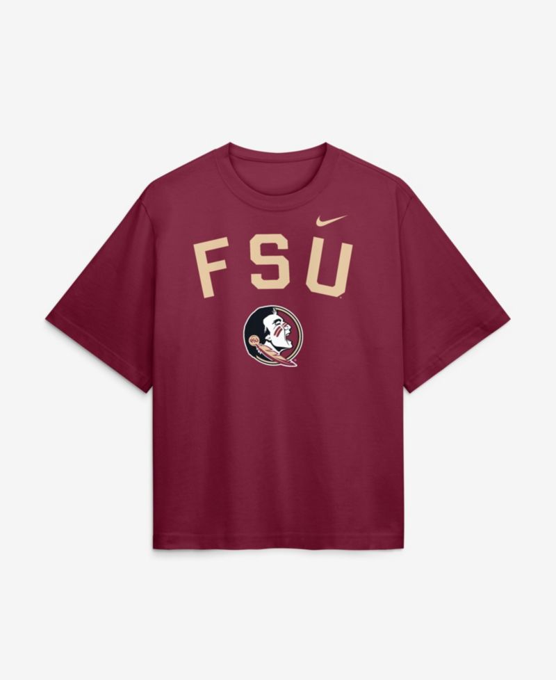 Women's Garnet Florida State Seminoles Arch Logo Boxy T-Shirt