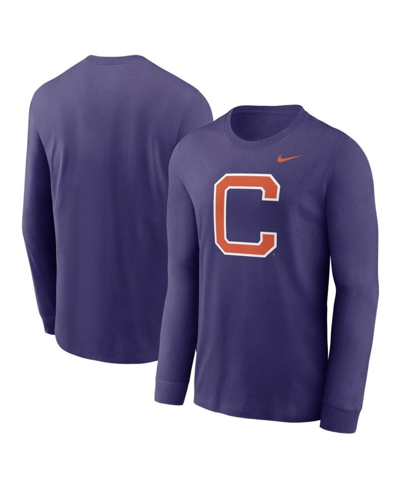 Men's Purple Clemson Tigers Alternate Logo Long Sleeve T-Shirt