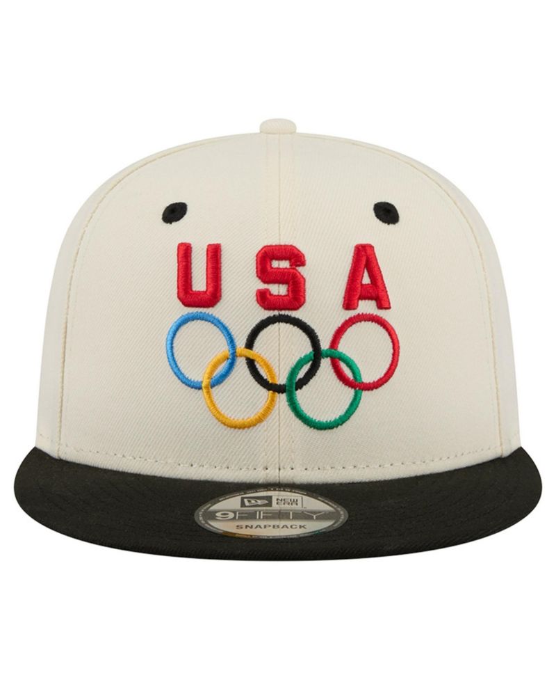 Men's Cream Team USA Chrome 9FIFTY Snapback Hat