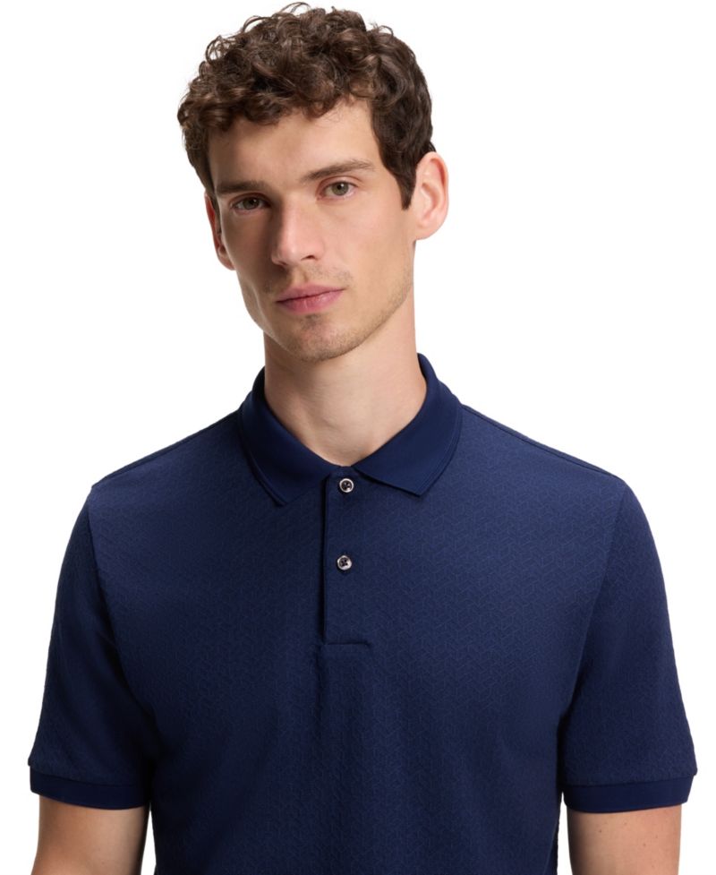 Men's Cotton-Silk Jacquard Regular-Fit Polo Shirt
