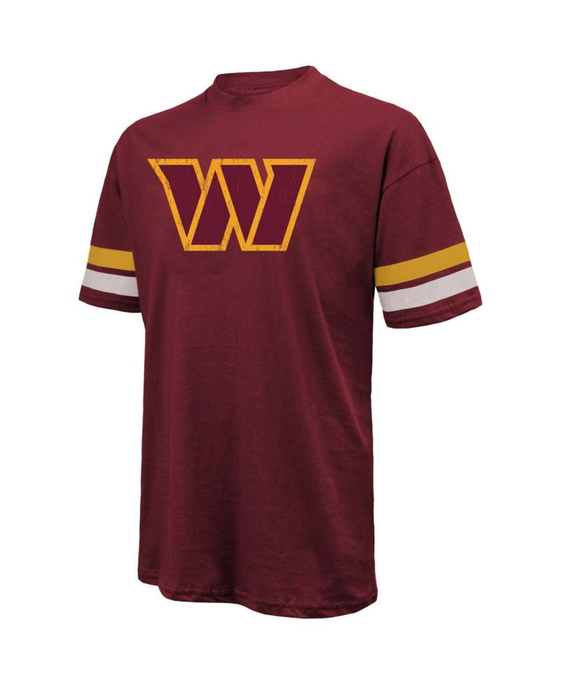 Men's Jayden Daniels Burgundy Washington Commanders Name & Number Oversize Fit T-Shirt