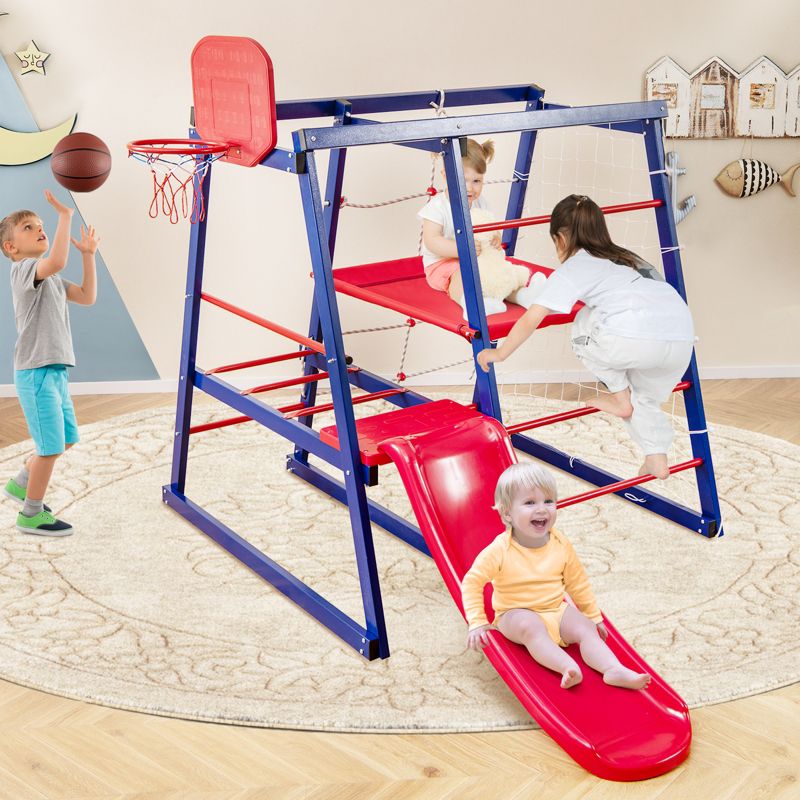 Ages 3+ 7-in-1 Metal Climbing Playset