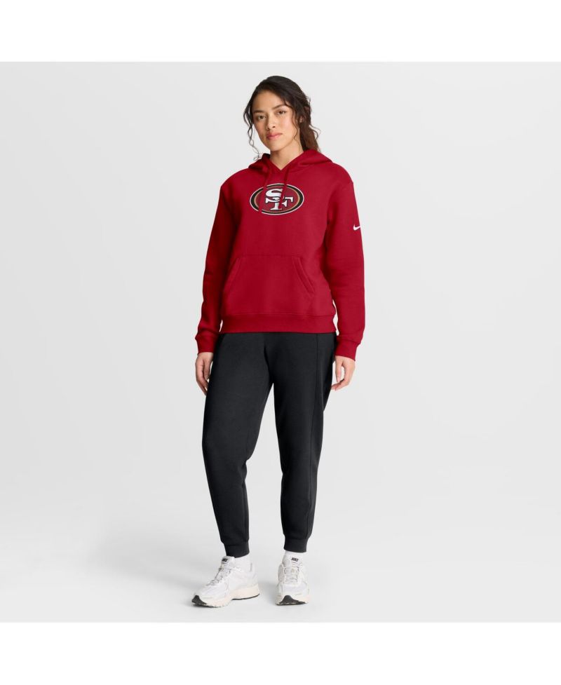 Women's Scarlet San Francisco 49ers Club Fleece Pullover Hoodie