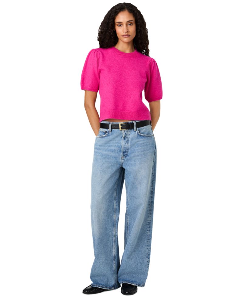 Women's Yulia Knit Puff-Sleeve Top