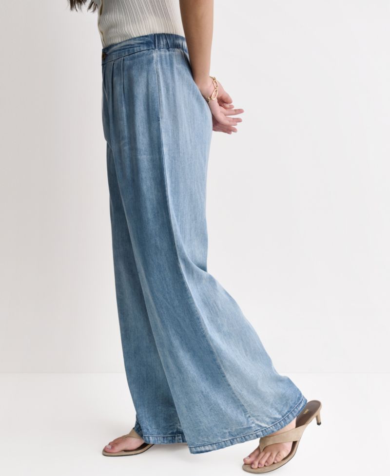 Women's High-Rise Wide-Leg Denim Pants