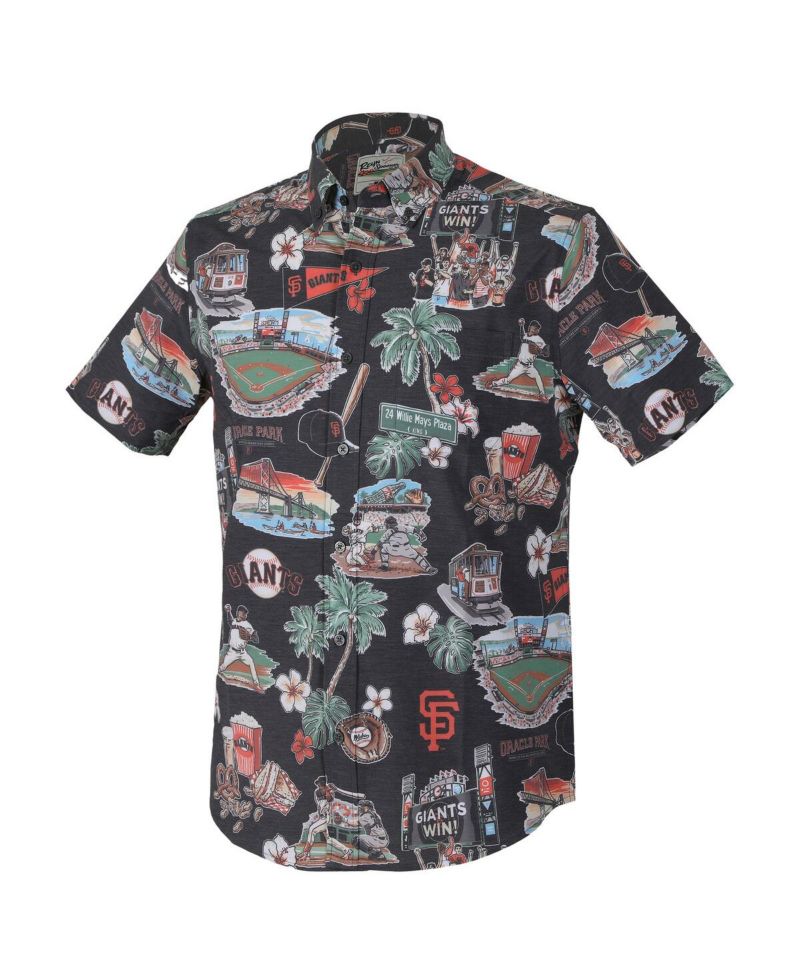 Men's Black San Francisco Giants Scenic Tri-Blend Performance Button-Up Top