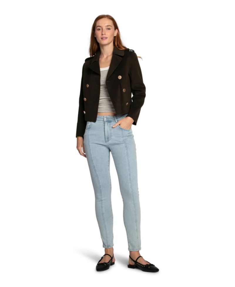 Women's Love Me Now Wool Blend Military Style Coat