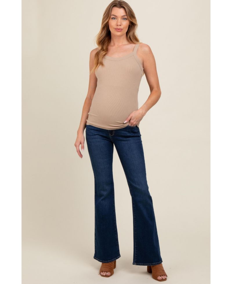 Women's Navy Blue Flare Leg Jeans