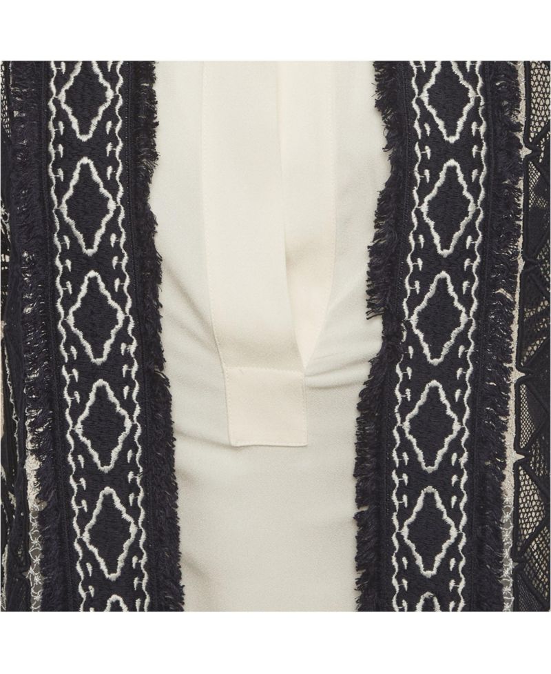 Women's Embroidered Panel Crepe Blouse