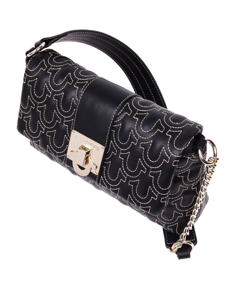 Horseshoe Quilt Logo Plaque Flap Shoulder Bag